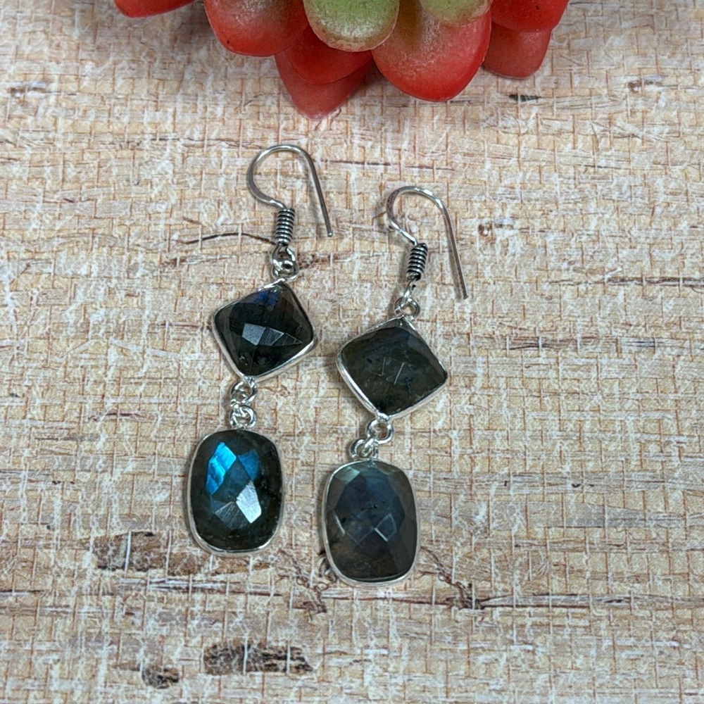 Faceted Labradorite Earrings - image 3